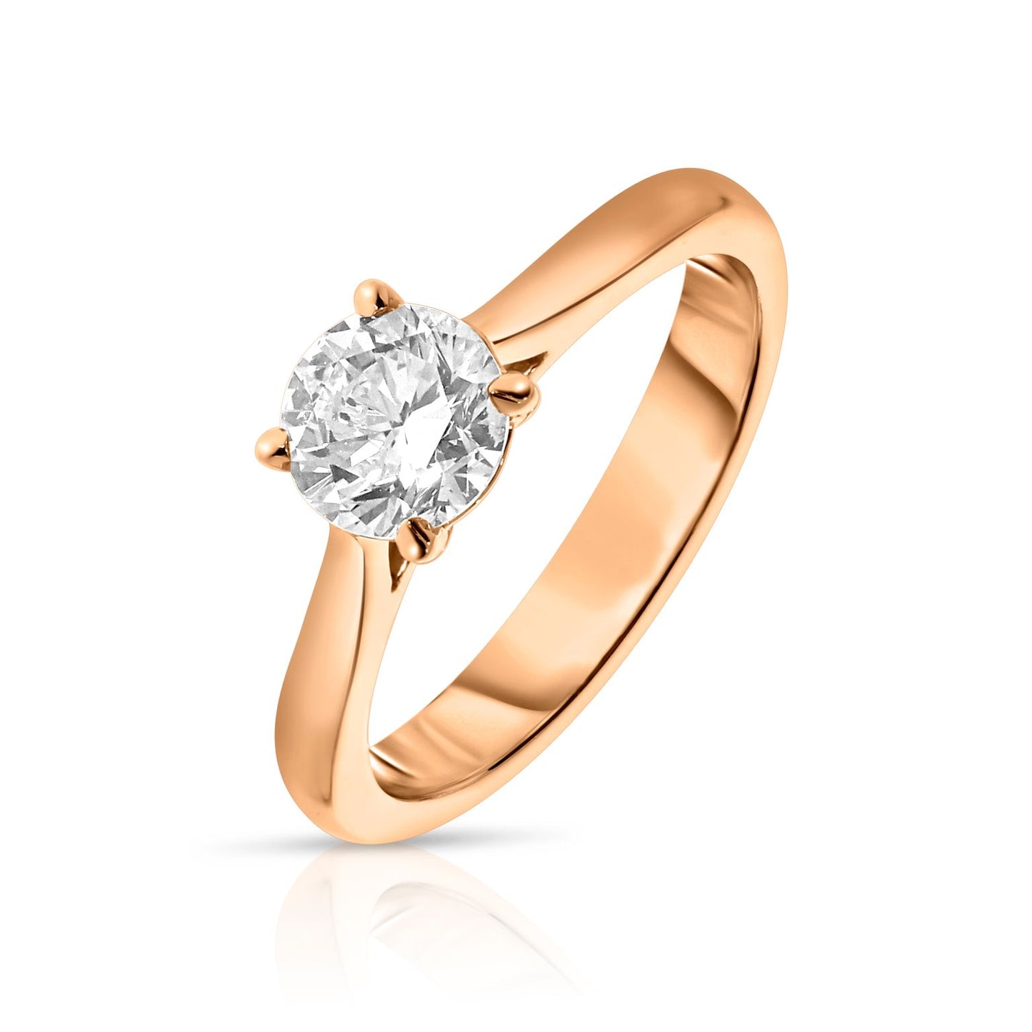 Gold Solitaire Ring with Round Diamond – Timeless Star | Solitaire Rings