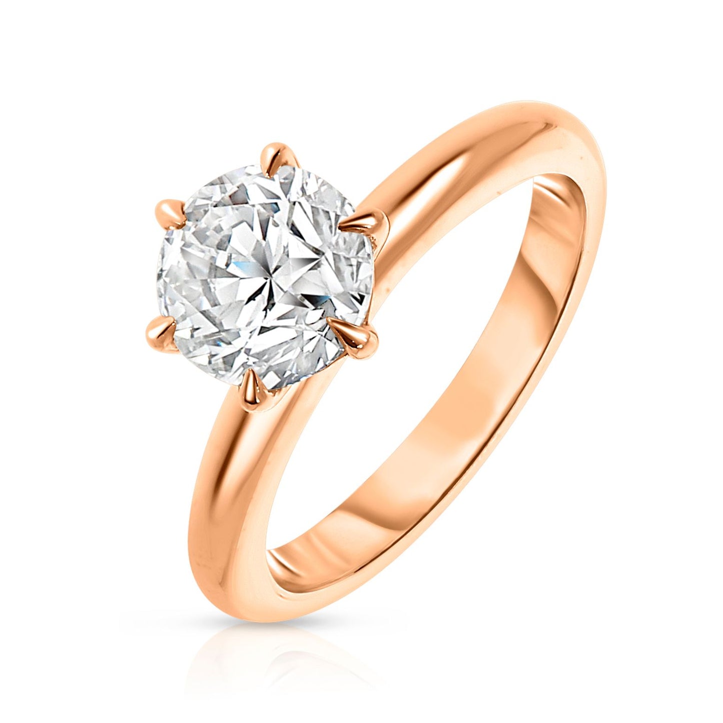 Gold Solitaire Ring with Round Diamond – Celestial Promise | Nocturne