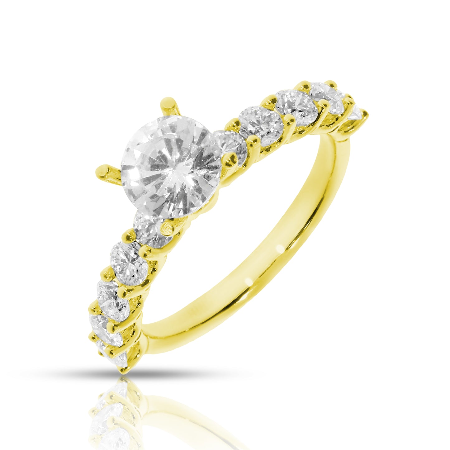 Round Diamond Sidestone Ring – Celestial Harmony |