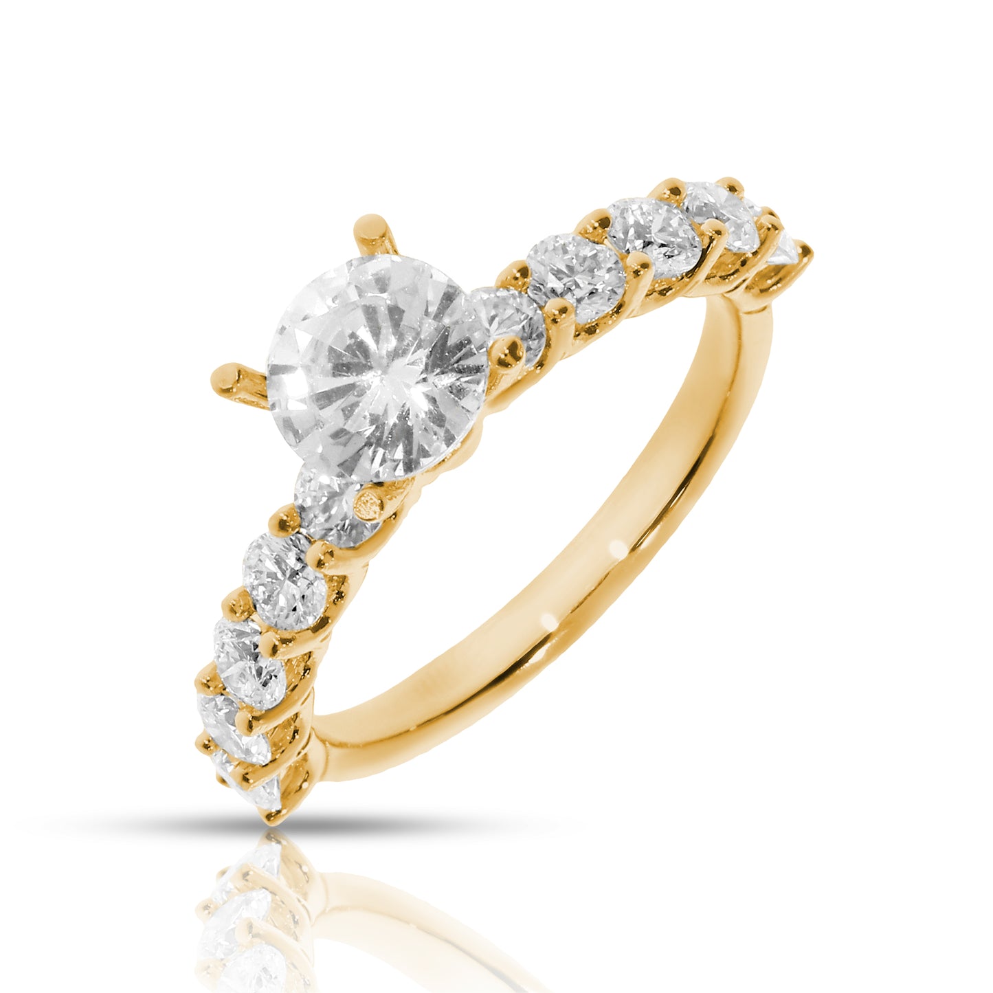 Round Diamond Sidestone Ring – Celestial Harmony |