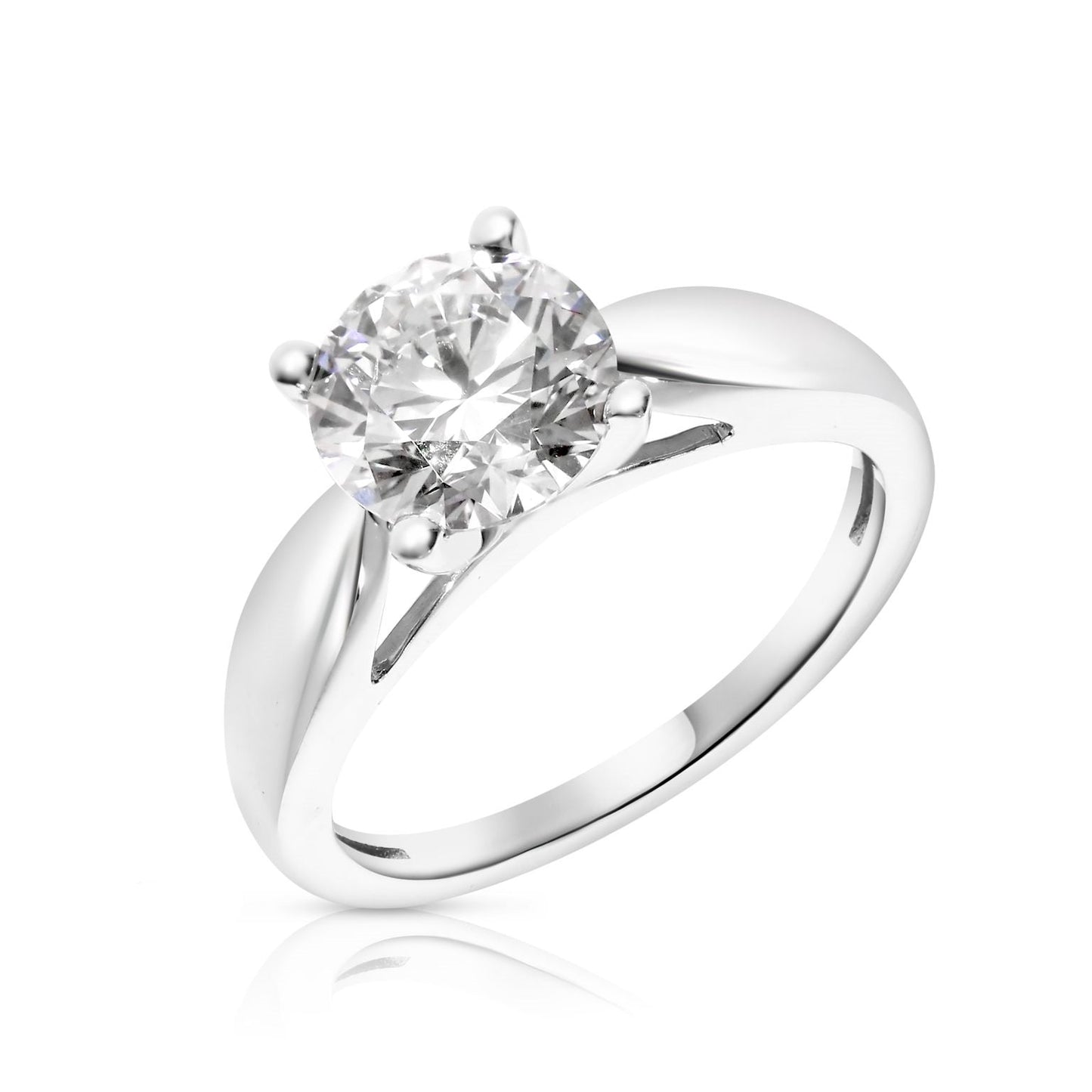 Bague solitaire en diamant de 2 carats Bague Leia