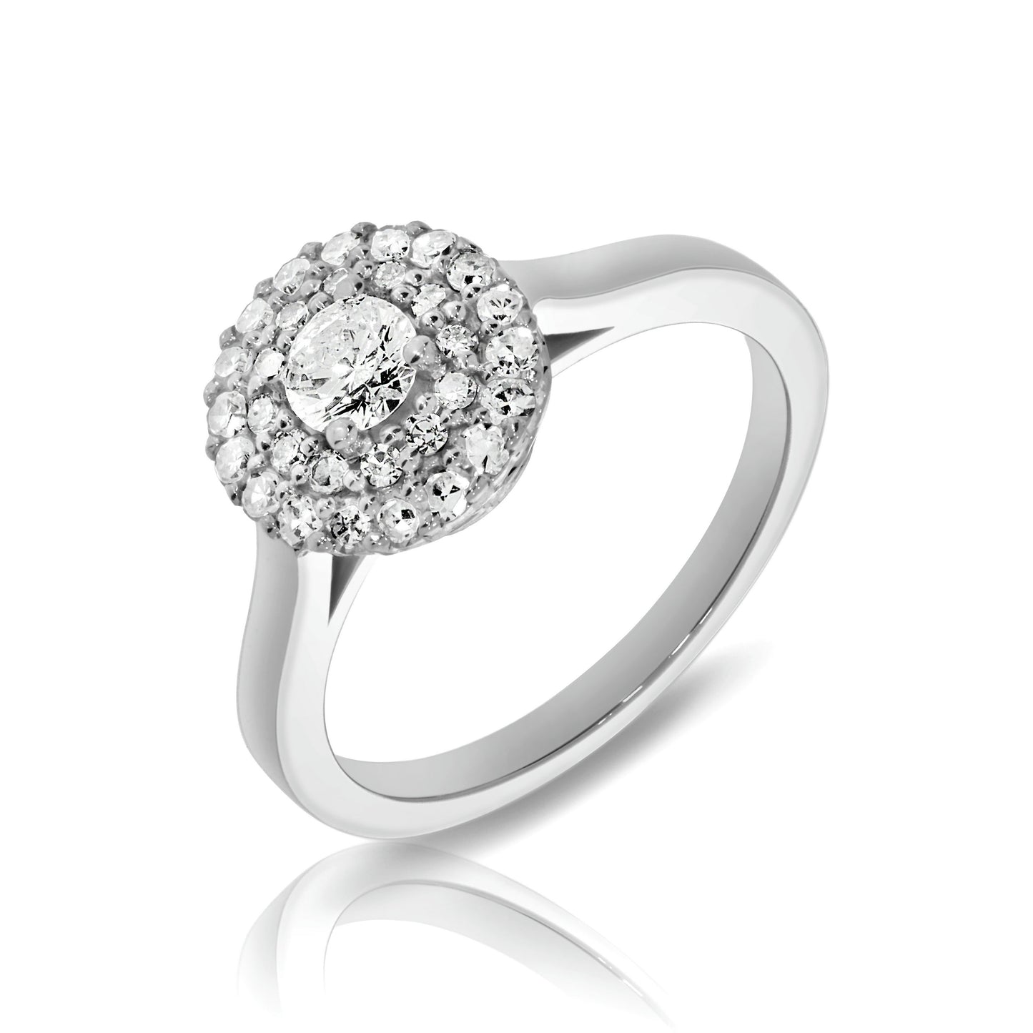 Gold Halo Ring with Round Diamond – Celestial Halo | Celeste