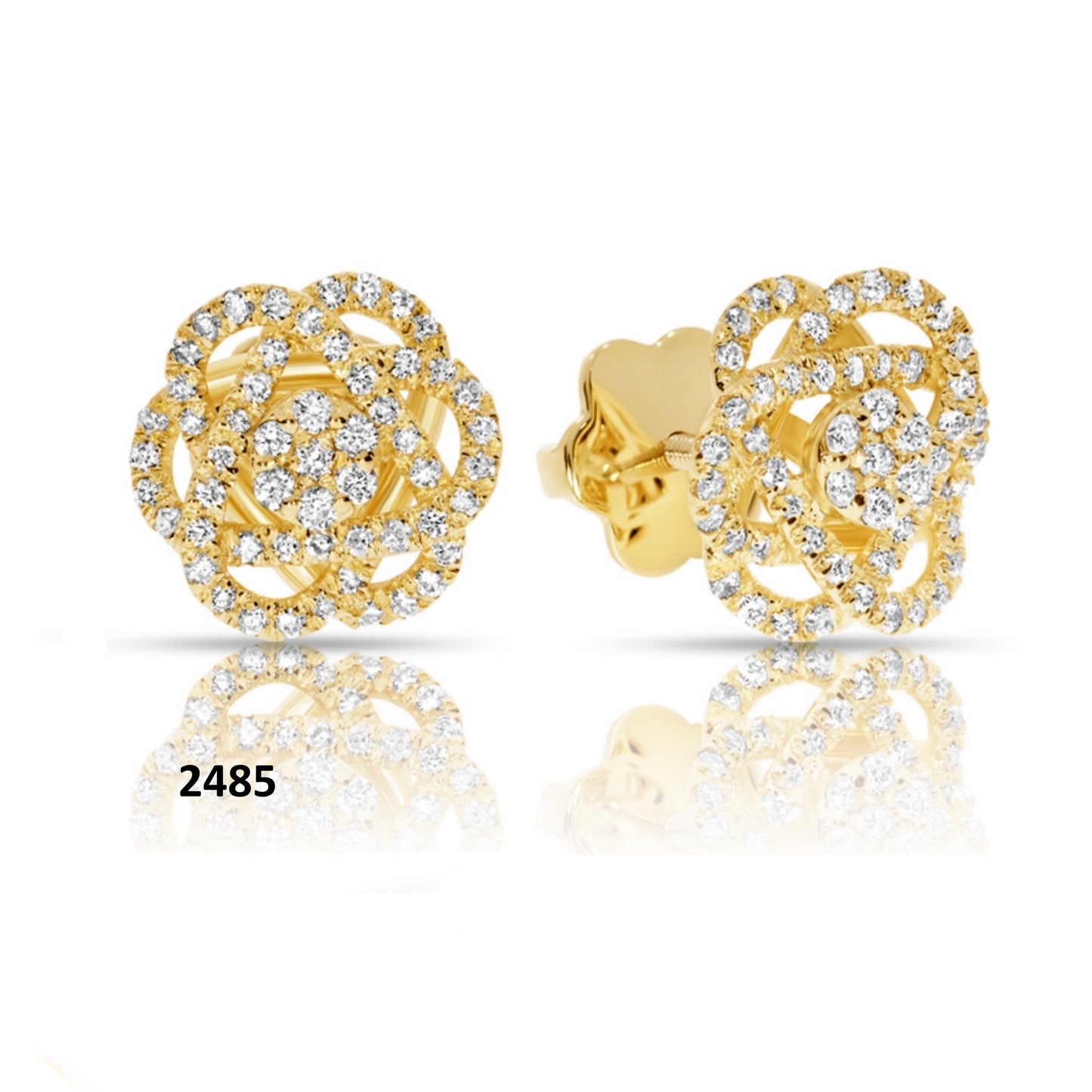 Diamond Stud Earrings – Celestial Blooms