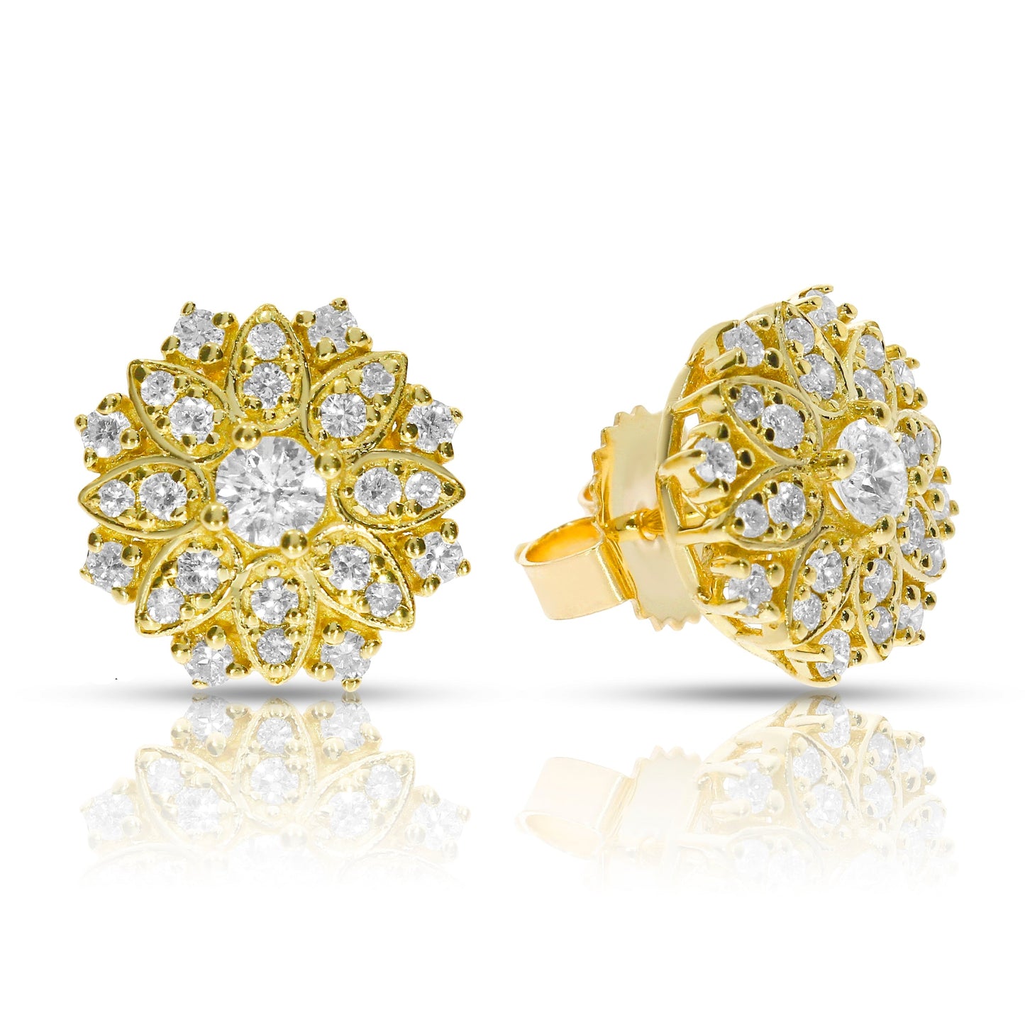 Diamond Stud Earrings – Celestial Blossoms