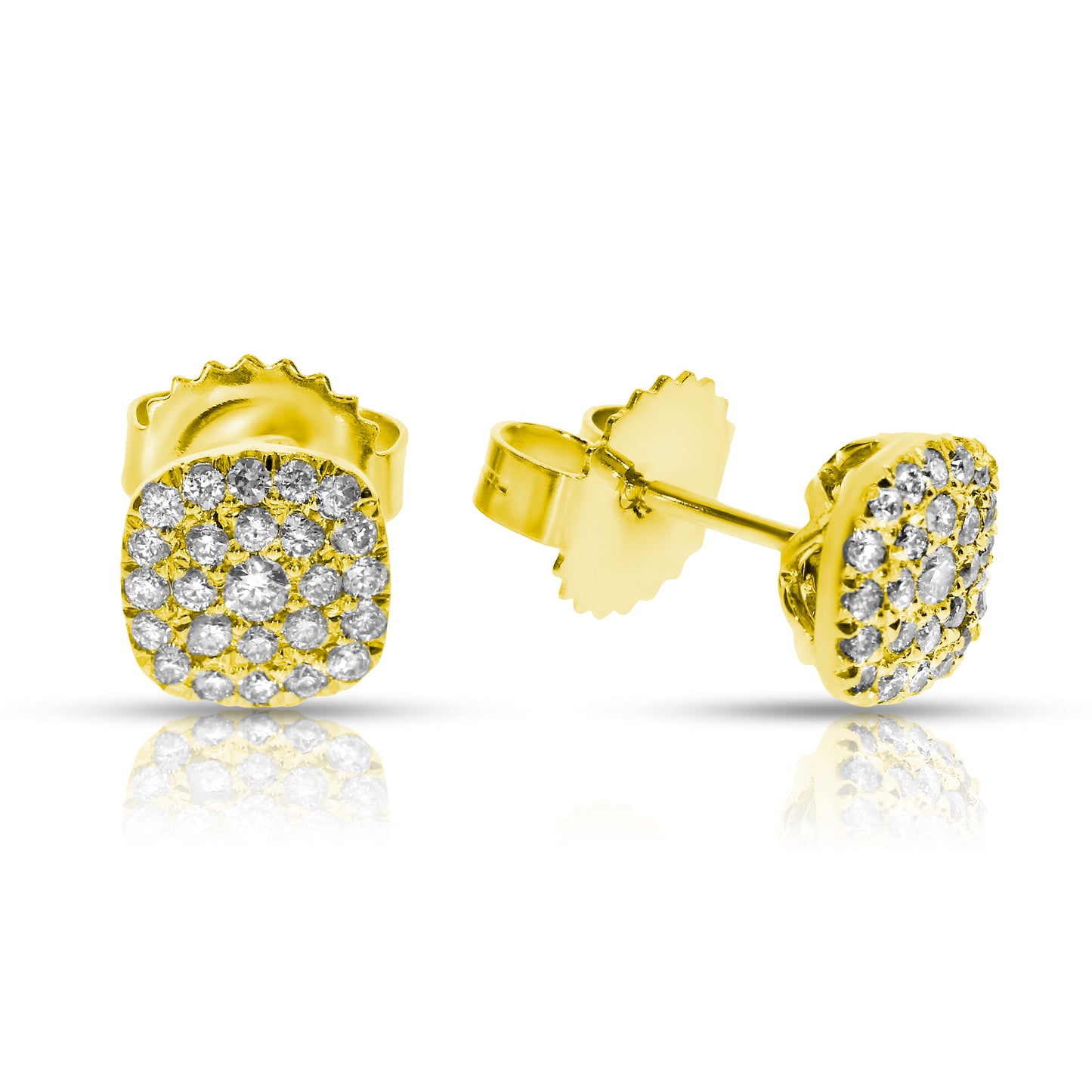 Gold Stud Earrings with Diamonds – Radiant Mosaic | Stud Earrings