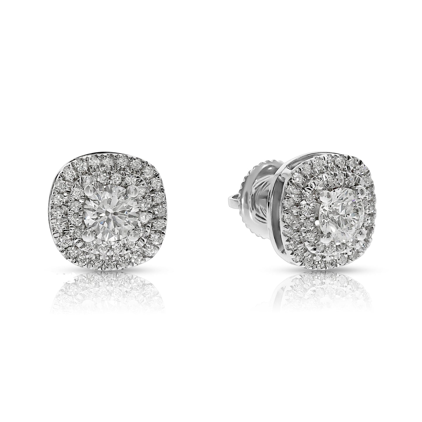 Stud Earrings in White Gold with Round Diamonds – Ecliptic Radiance