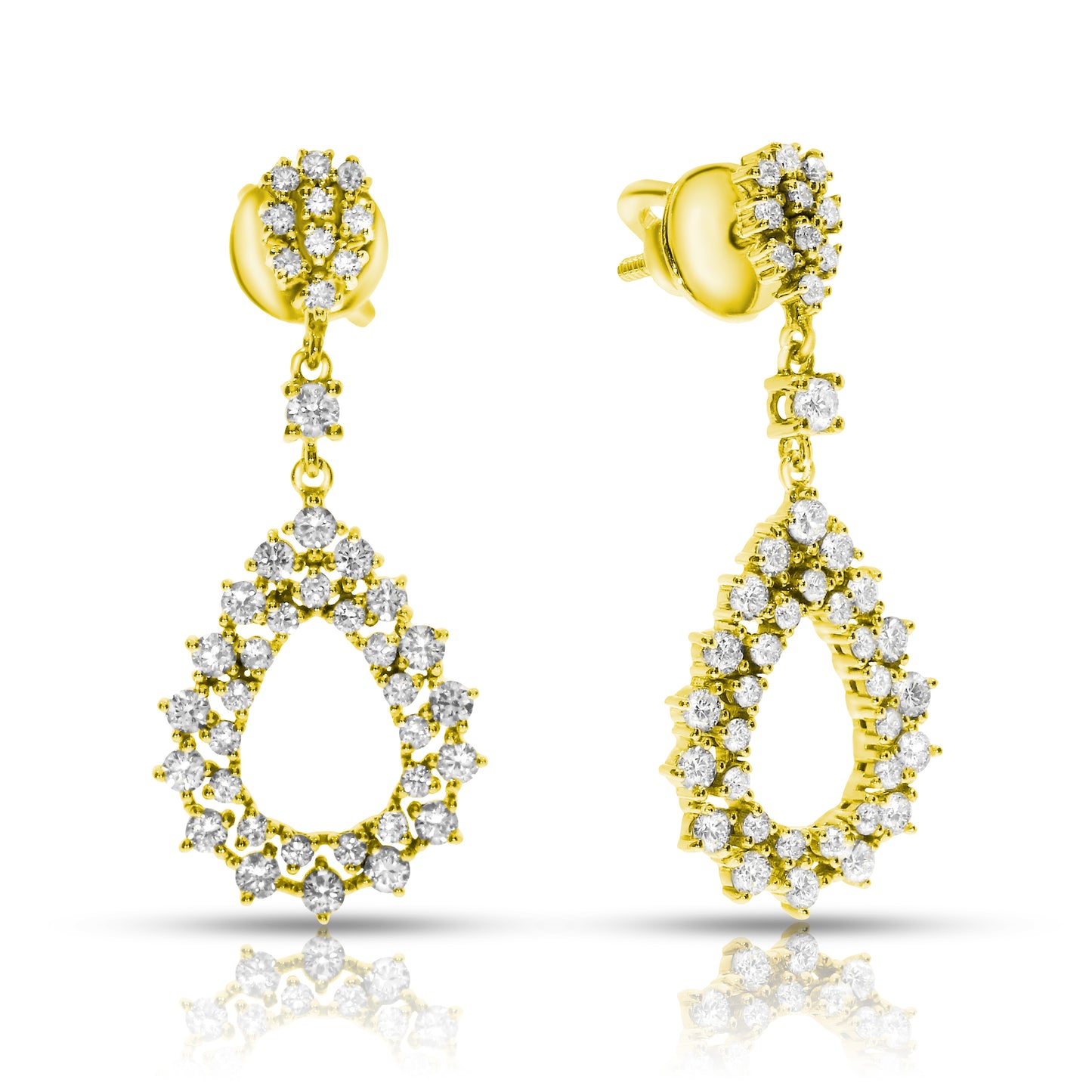 Gold Drop Earrings with Diamonds – Celestial Cascade | Drop Earrings