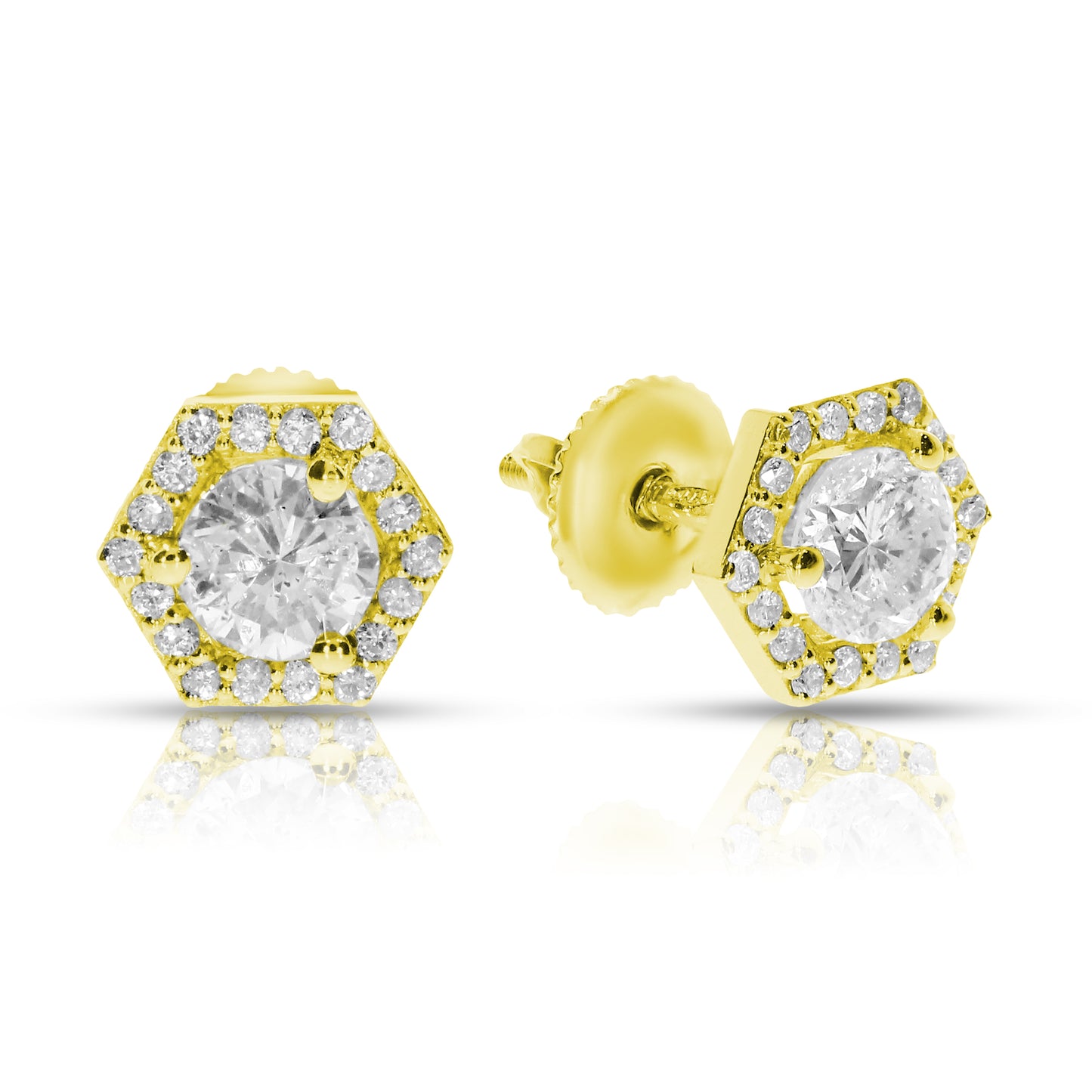 Stud Earrings in White Gold with Diamonds – Celestial Halo |