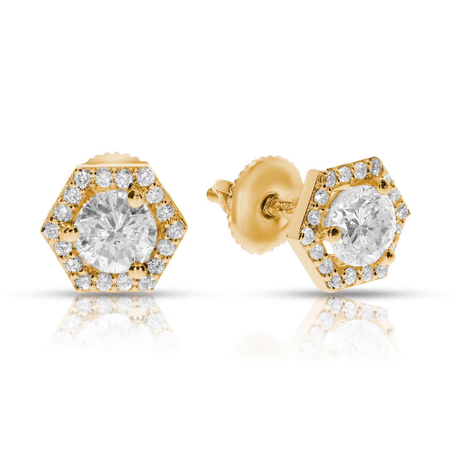 Stud Earrings in White Gold with Diamonds – Celestial Halo |