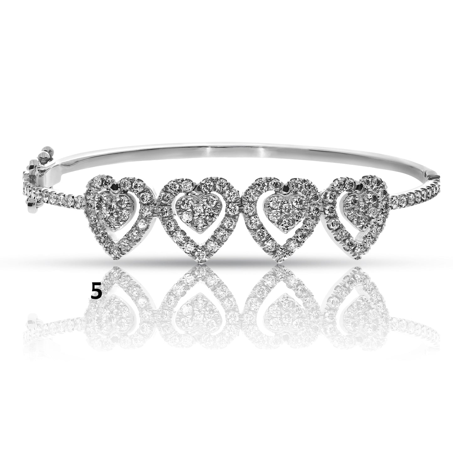 Diamond Bangle Bracelet – Hearts of Constellation | Luminescence