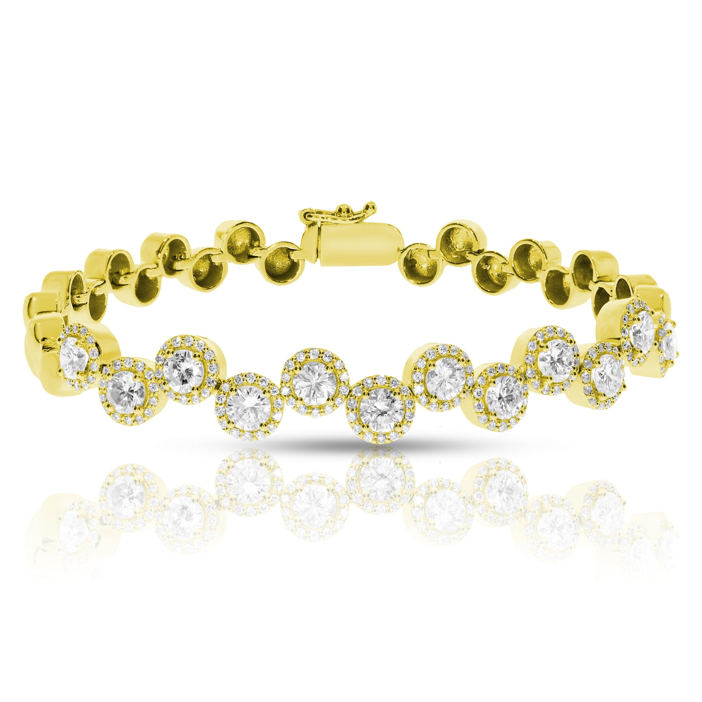 Diamond Tennis Bracelet in Gold with Round Diamonds – Celestial Orbits
