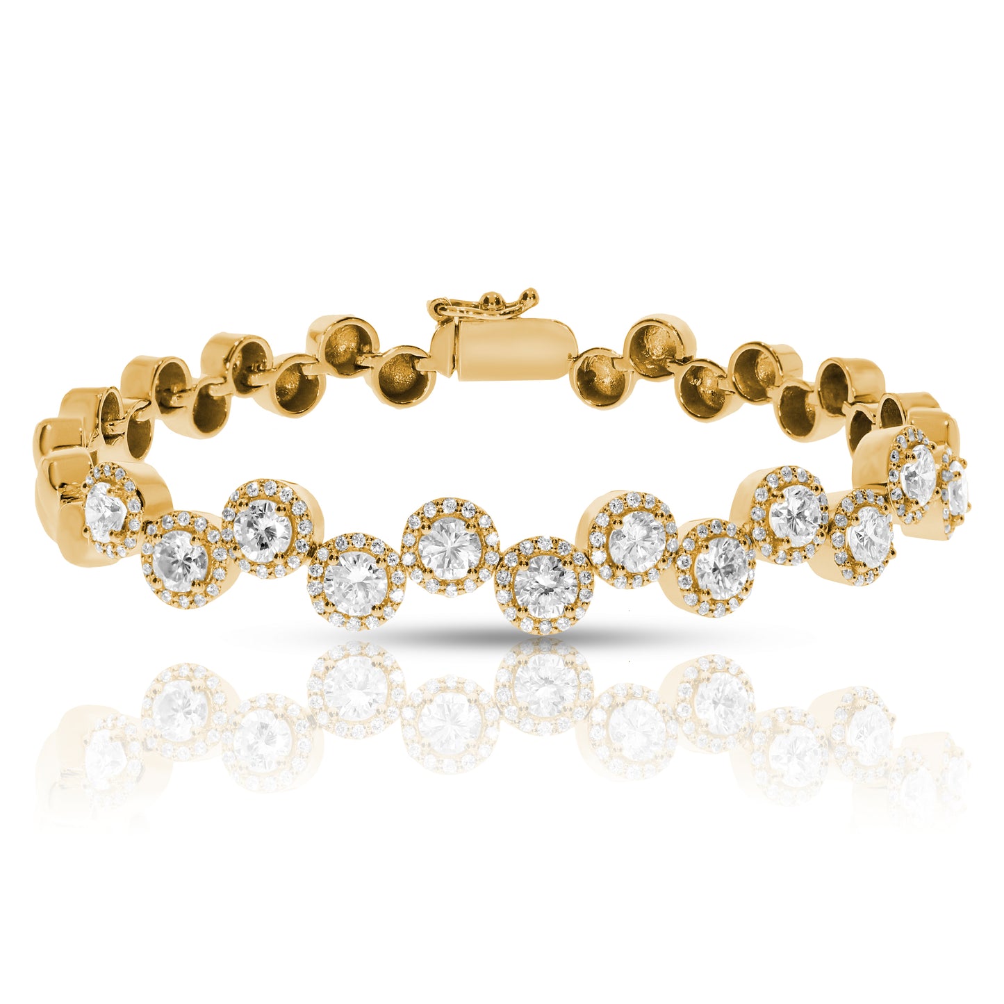 Diamond Tennis Bracelet in Gold with Round Diamonds – Celestial Orbits