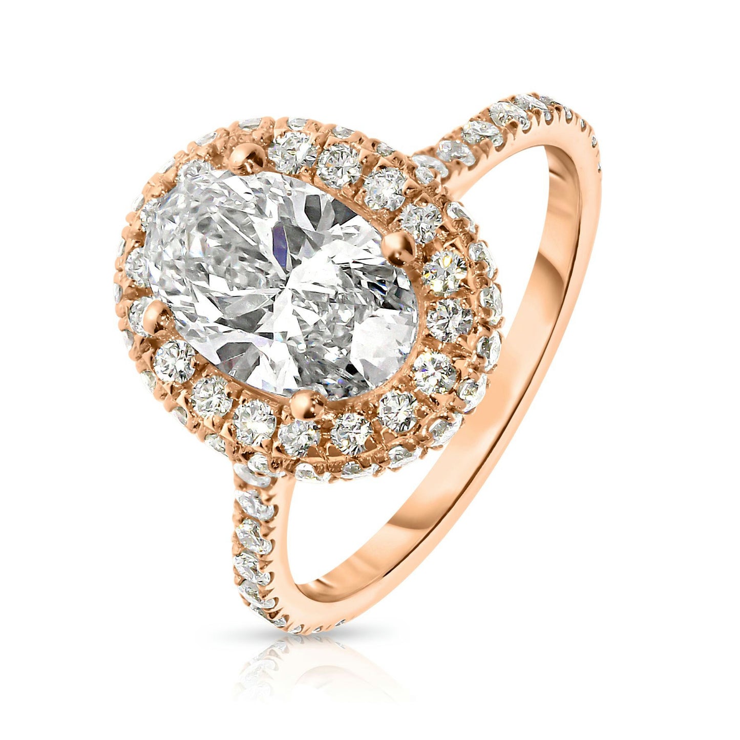 Gold Halo Ring with Oval Diamond – Luminous Eclipse | Halo Rings