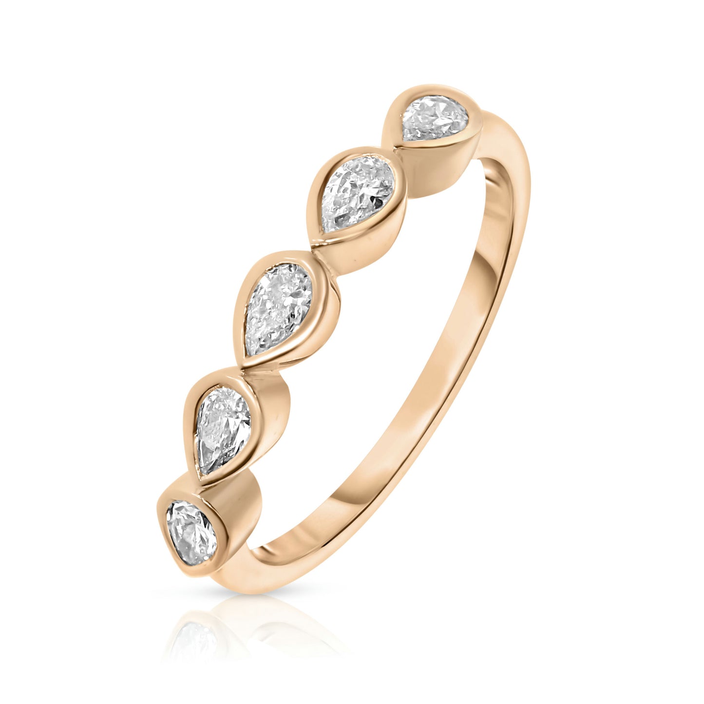 Gold Eternity Ring with Pear-Cut Diamonds – Tears of the Moon