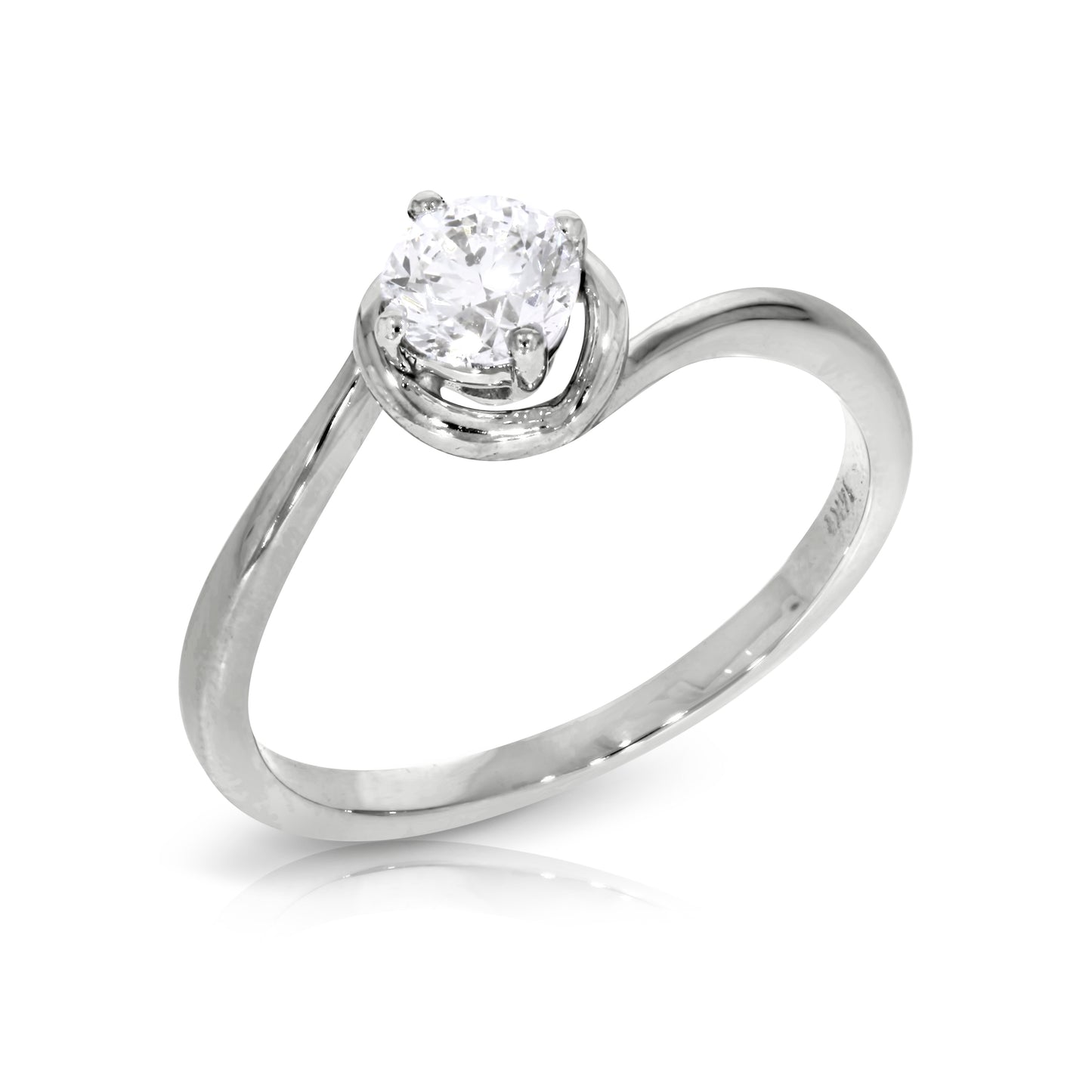 Gold Solitaire Ring with Round Diamond – Celestial Grace | Solitaire Rings
