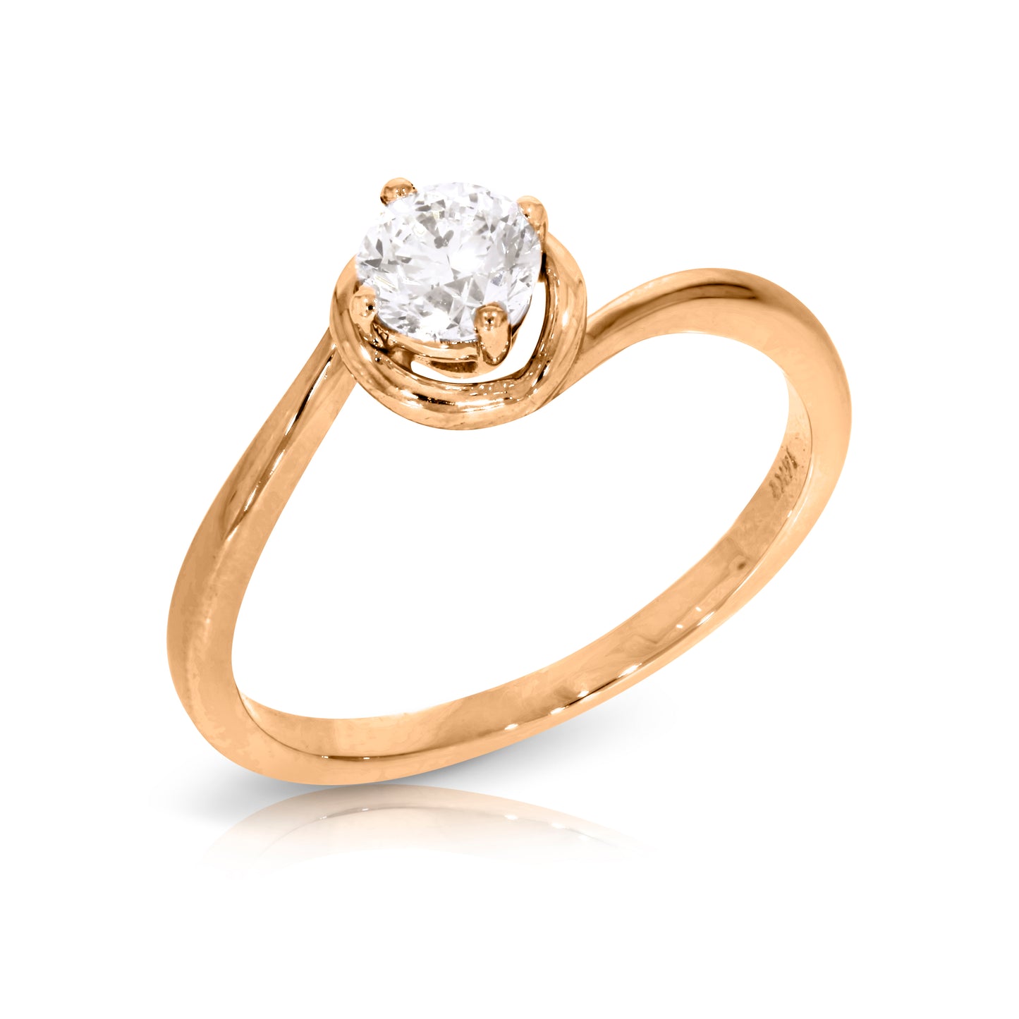Gold Solitaire Ring with Round Diamond – Celestial Grace | Solitaire Rings