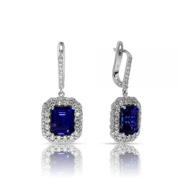Jewelry Set in White Gold with Emerald-Cut Sapphire – Celestial Symphony | Harmony