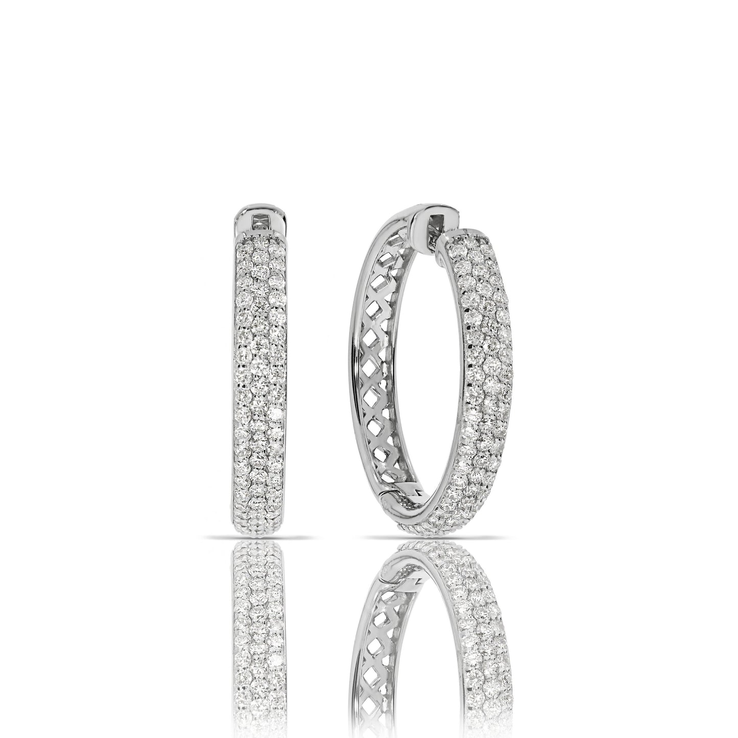 Hoop Earrings in White Gold with Diamonds – Celestial Orbits