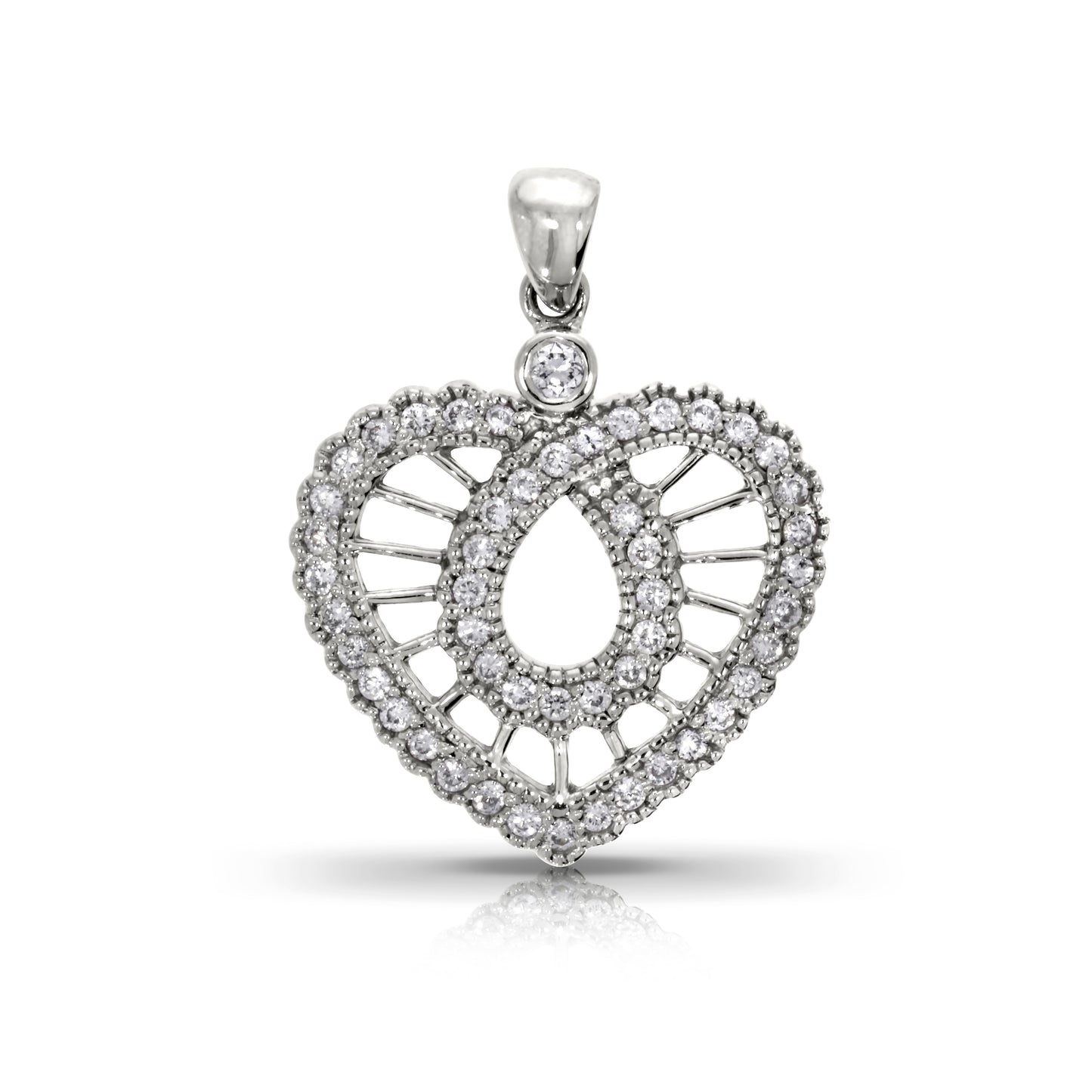 Gold Heart Pendant with Round Diamonds – Eternal Embrace