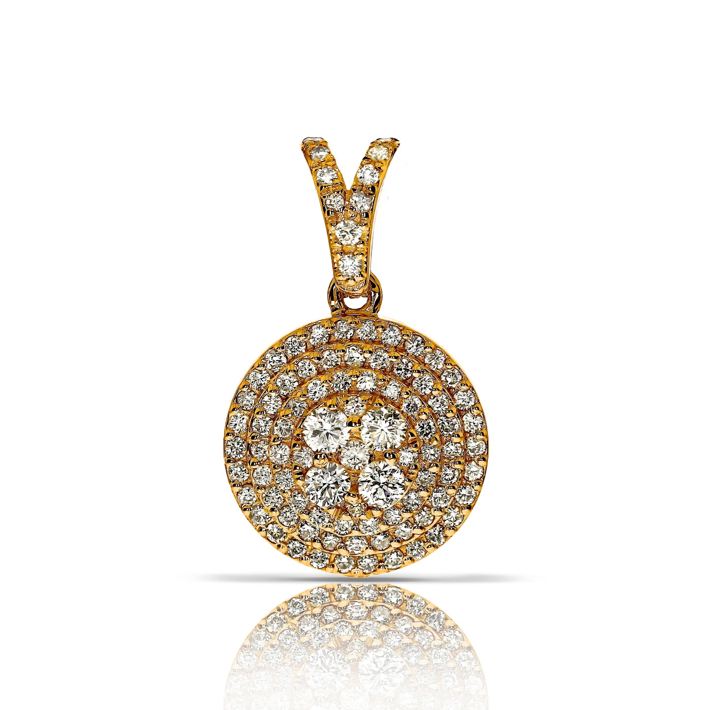 0,80 Karat Diamant-Kreis-Anhänger Cuatro Ojos