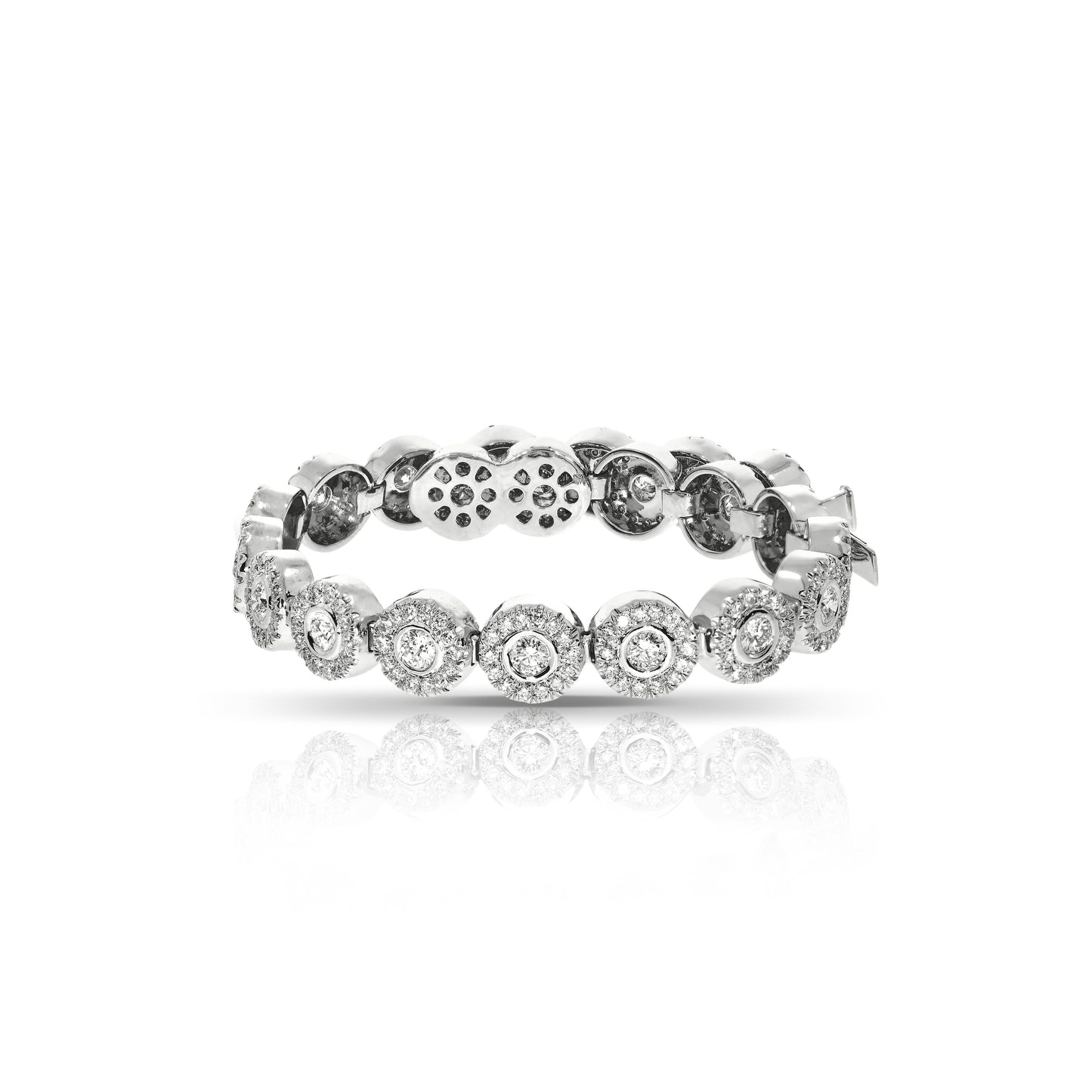 White Gold Tennis Bracelet with Round Diamonds – Ecliptic Radiance