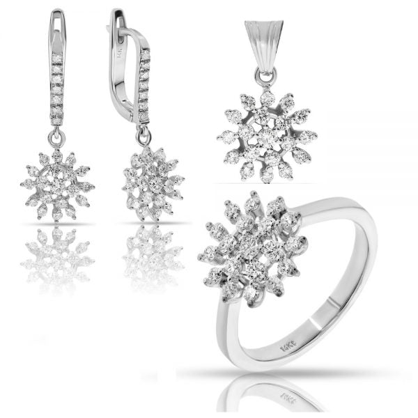 Jewelry Set in White Gold with Round Diamonds – Celestial Symphony