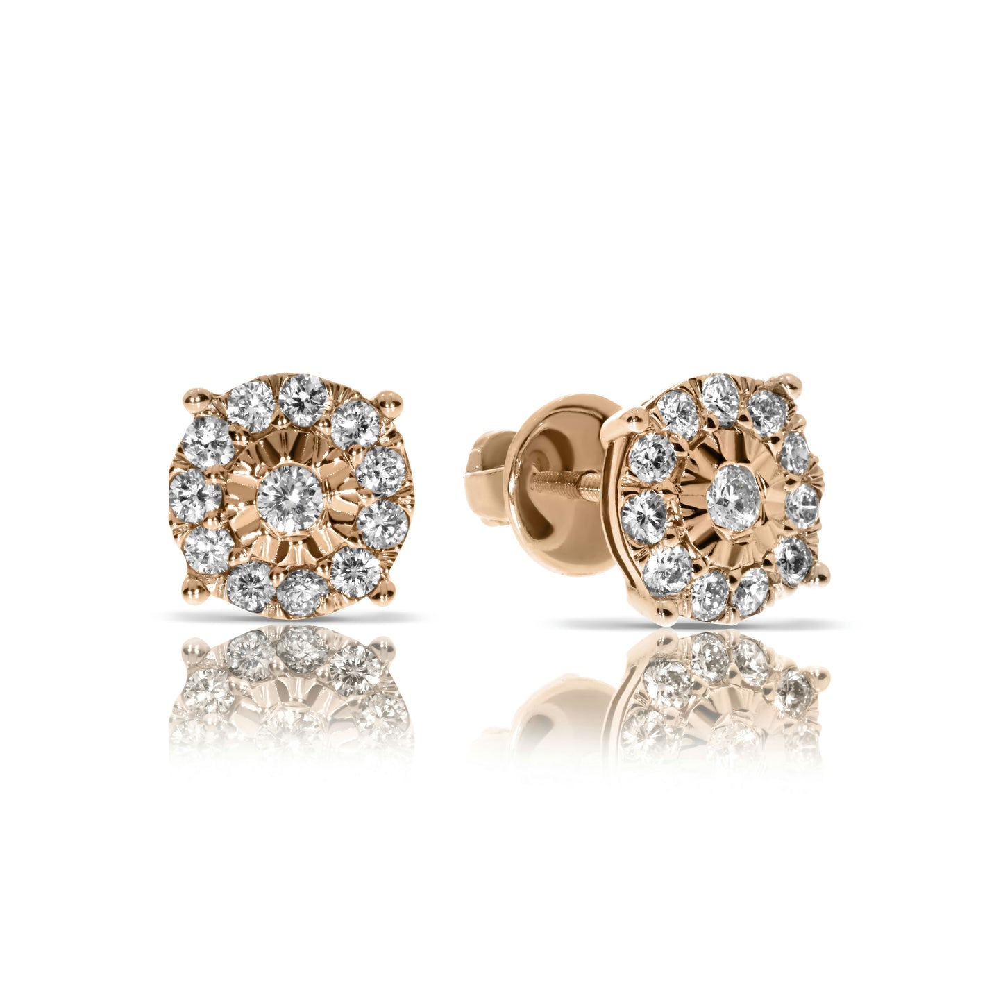 Gold Diamond Stud Earrings – Starlit Serenity | Celestial Glow