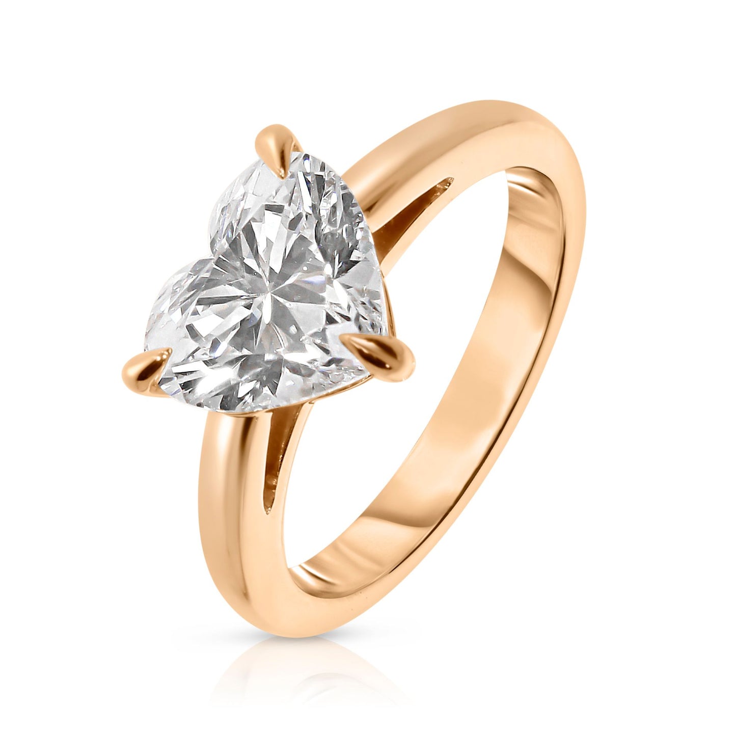 Solitaire Ring in White Gold with Heart-Cut Diamond – Eternal Heart's Whisper