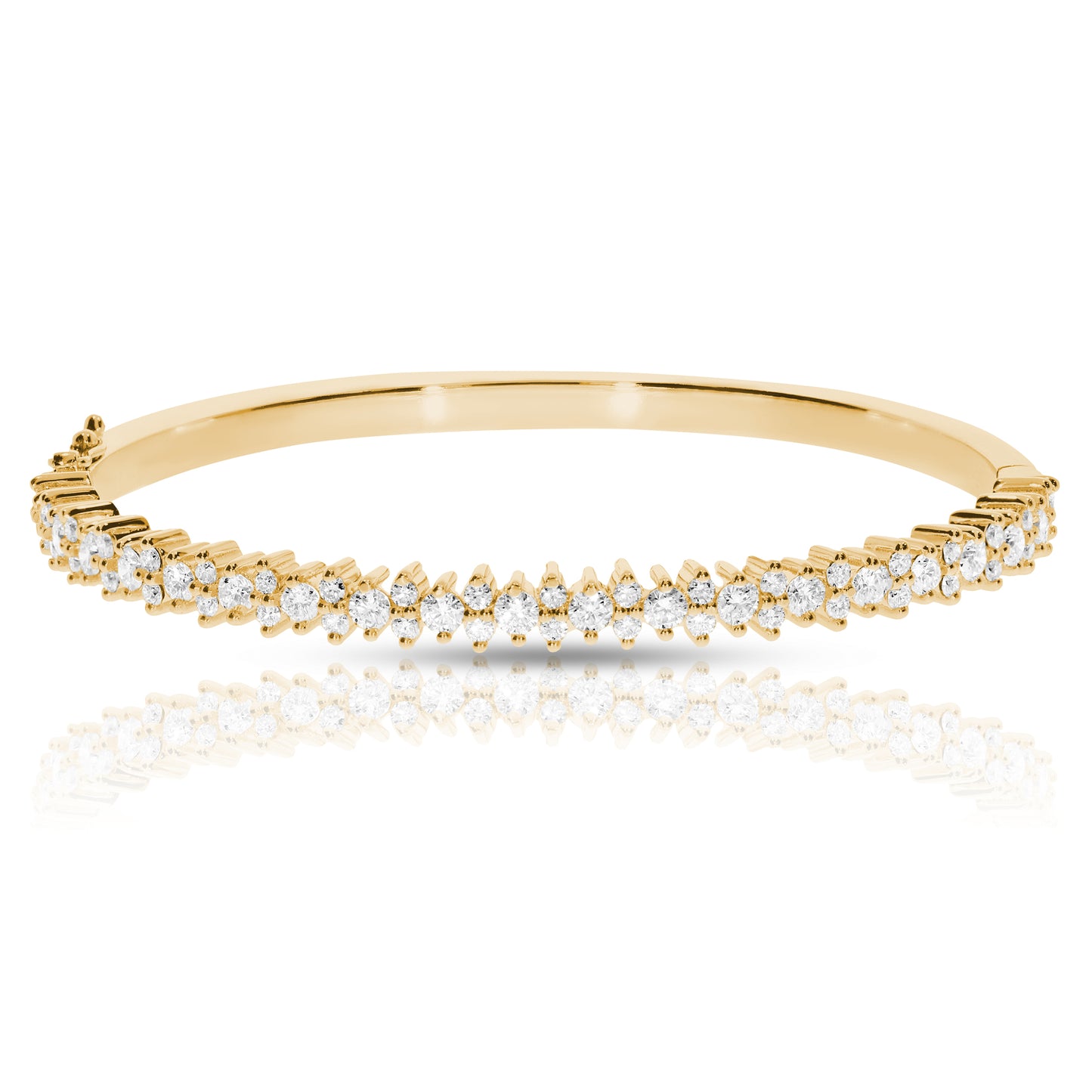Bangle Bracelet in Gold with Round Diamonds – Celestial Orbit |