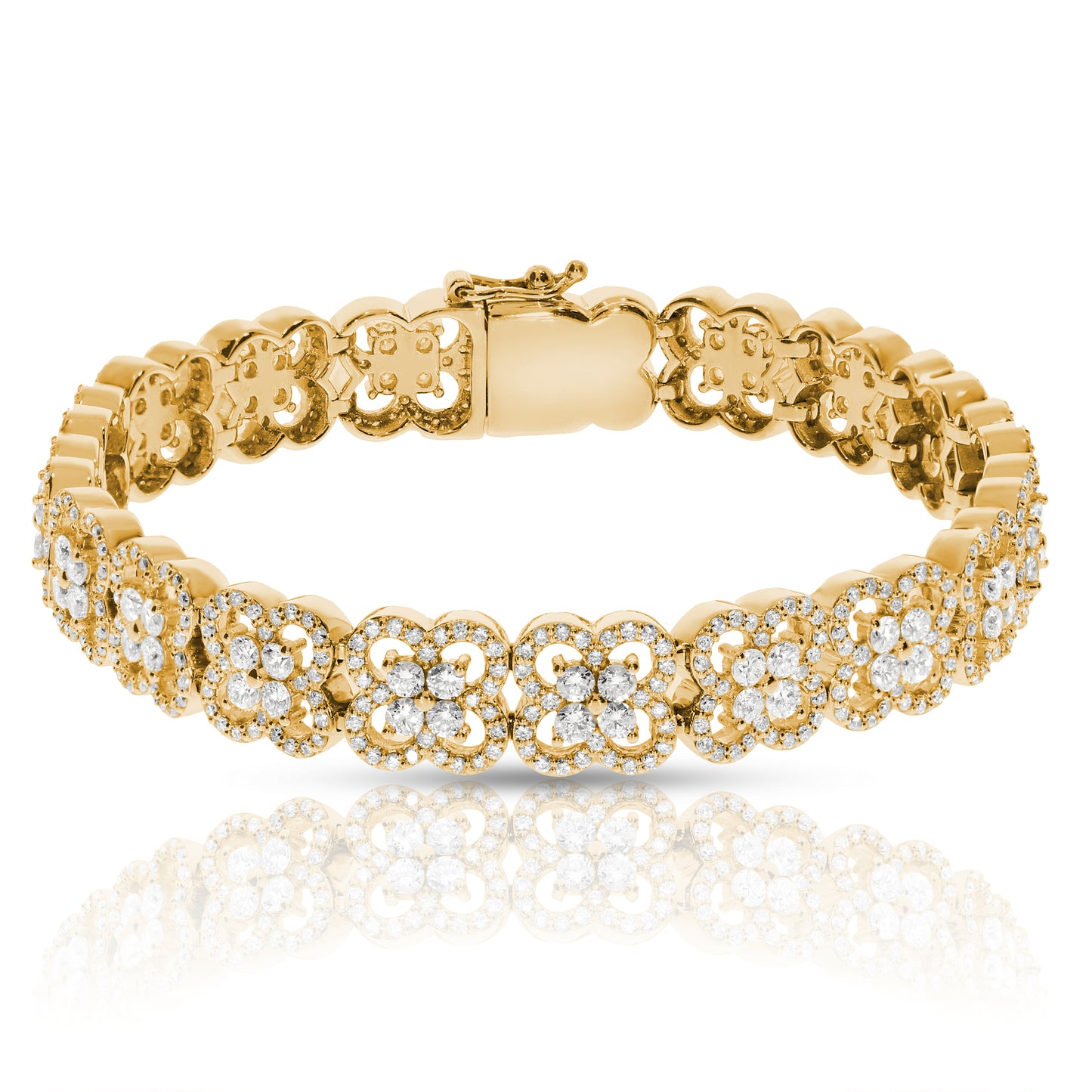 Bracelet tennis en diamant de 6,50 carats à motif floral