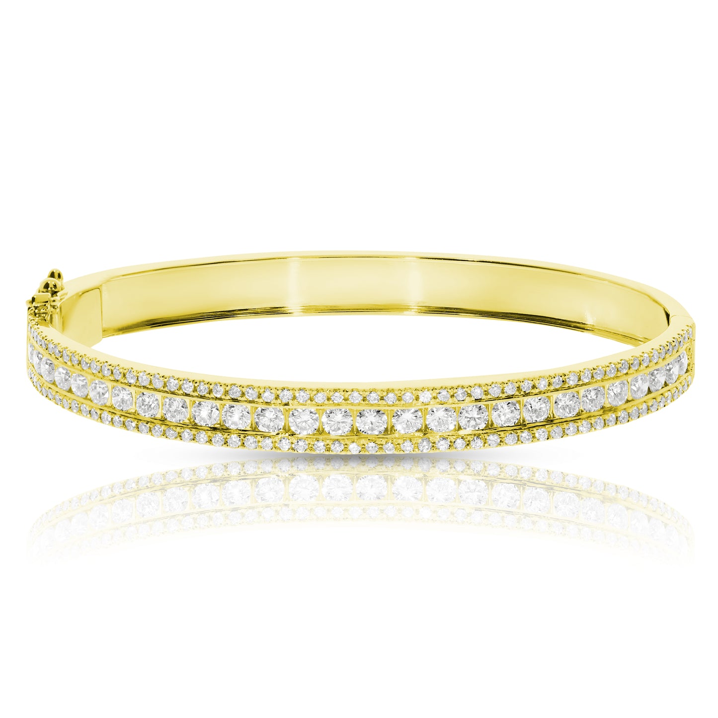 Gold Bangle Bracelet with Round Diamonds – Celestial Harmony | Bangle Bracelets