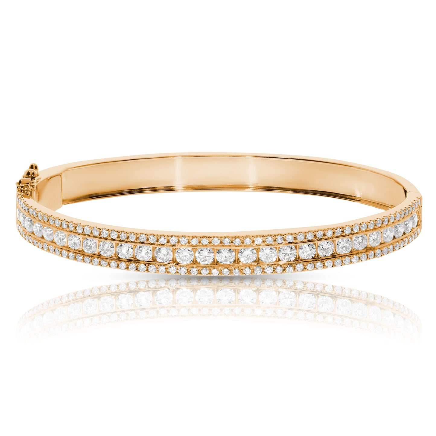 Gold Bangle Bracelet with Round Diamonds – Celestial Harmony | Bangle Bracelets