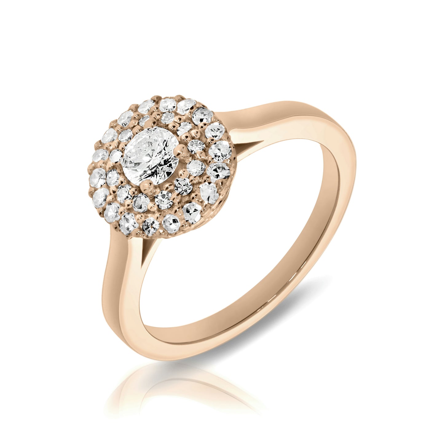 Gold Halo Ring with Round Diamond – Celestial Halo | Celeste