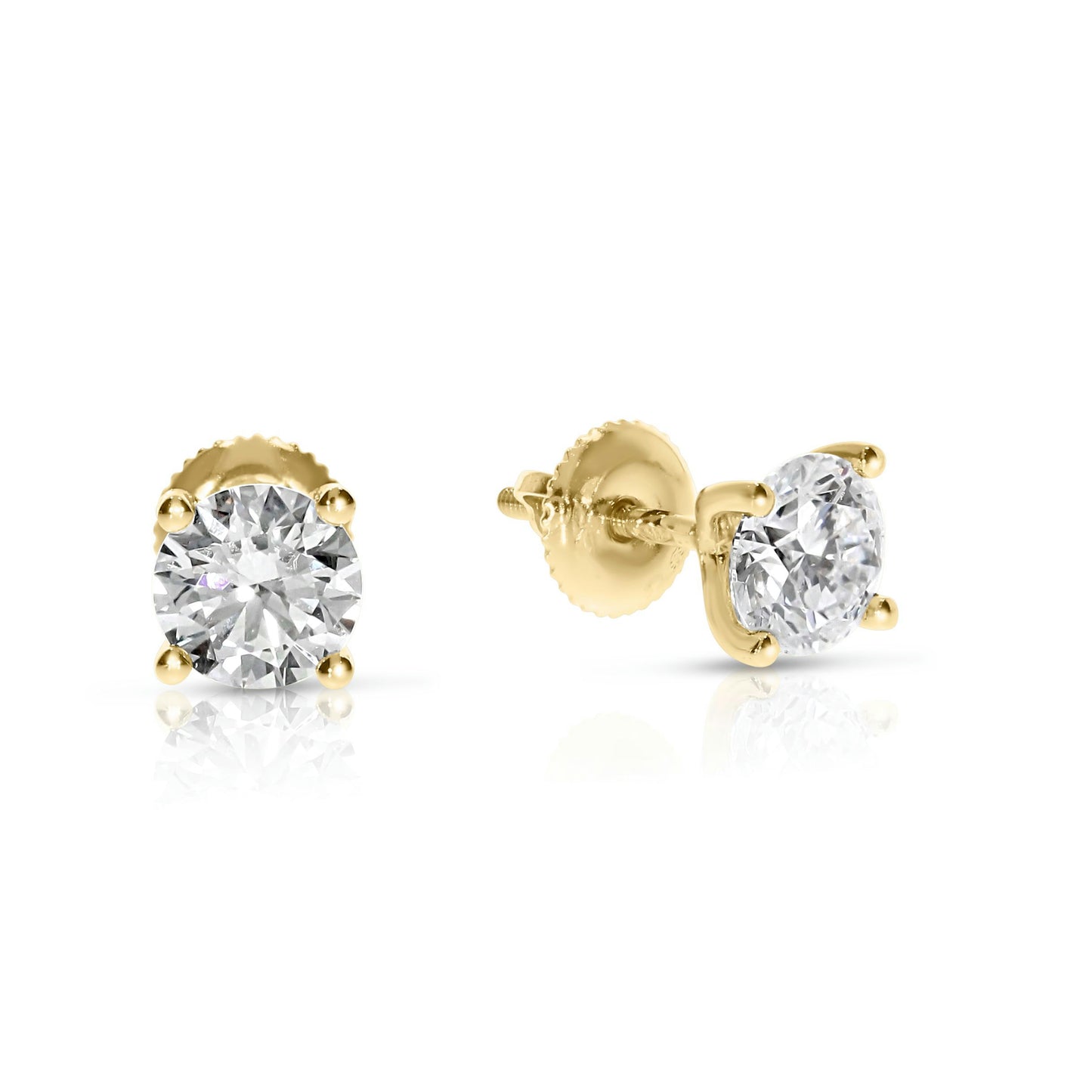 Stud Earrings in White Gold with Round Diamonds – Lunar Radiance