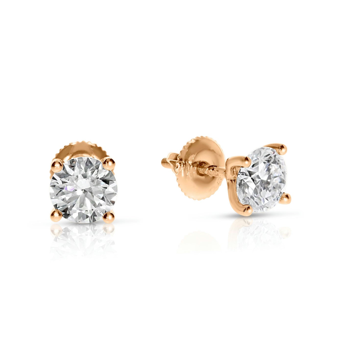 Stud Earrings in White Gold with Round Diamonds – Lunar Radiance