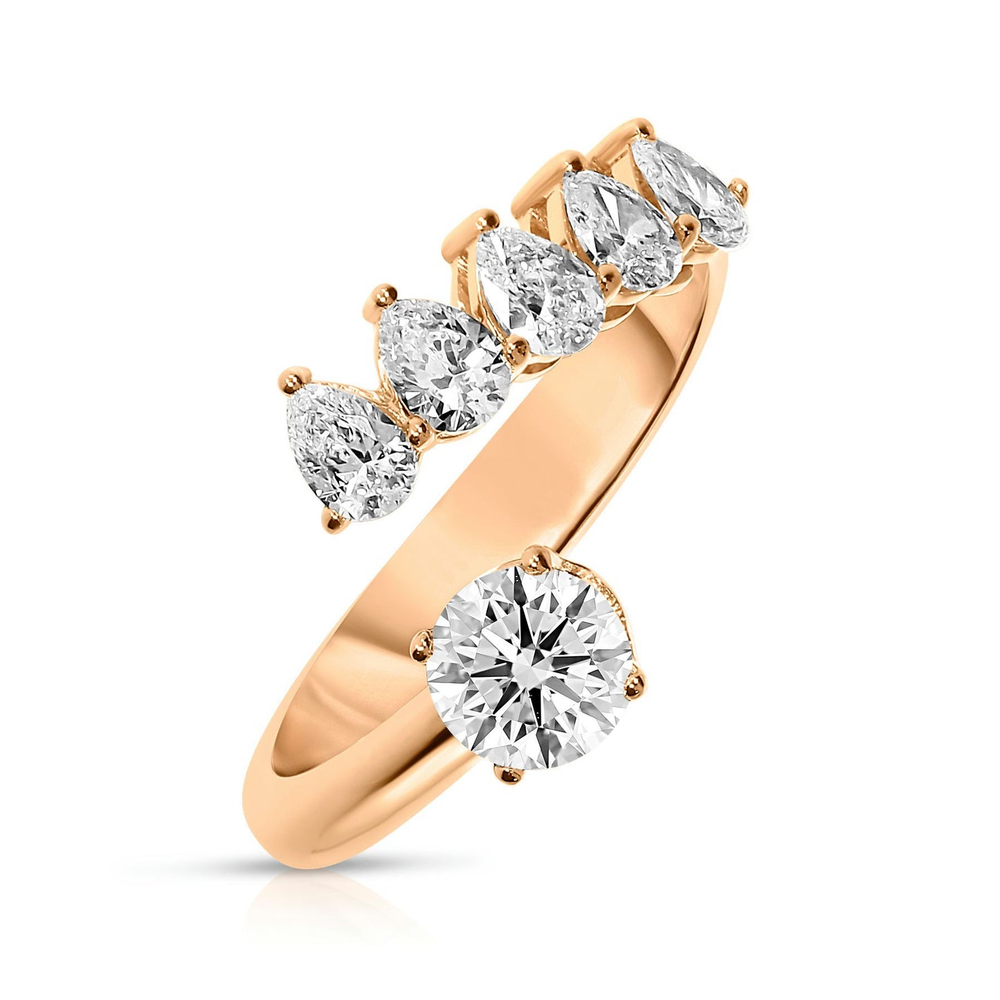 Gold Sidestone Ring with Round Diamonds – The Celestial Orbit