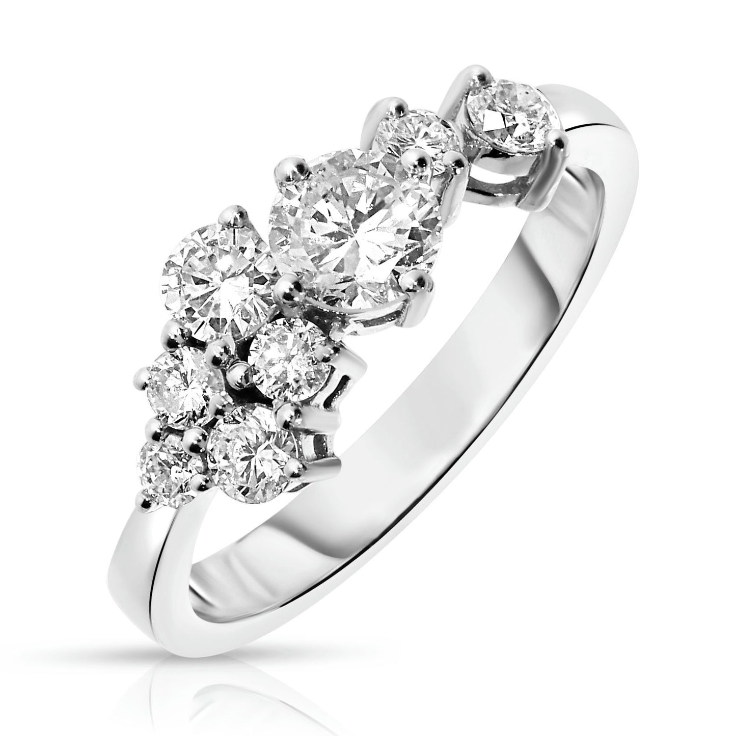 Gold Sidestone Ring with Round Diamonds – Celestial Constellation | Splendor Collection