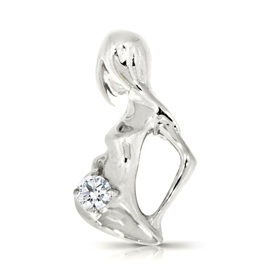 Pendentif de grossesse en diamant de 0,15 carat Baby Spirit