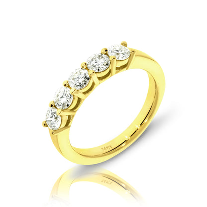 Crafted from gold, the 'Circle of Luminescence' eternity ring symbolizes lasting love and unity. Adorned with diamonds, it represents eternal light and steadfast promise, perfect for anniversaries or significant milestones.