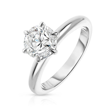 Gold Solitaire Ring with Round Diamond – Celestial Promise | Nocturne