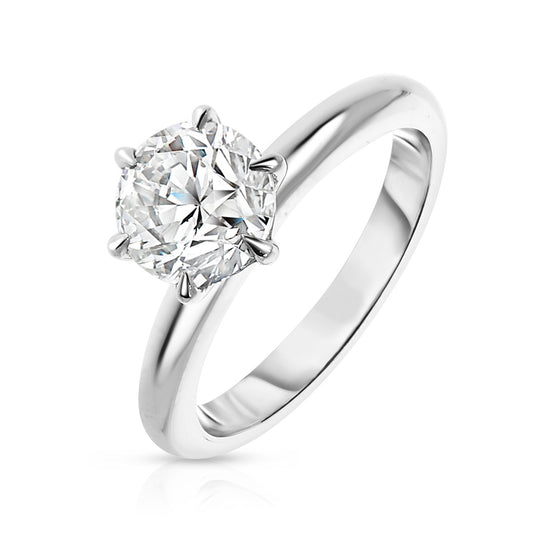 Gold Solitaire Ring with Round Diamond – Celestial Promise | Nocturne