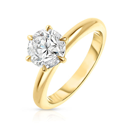 Gold Solitaire Ring with Round Diamond – Celestial Promise | Nocturne