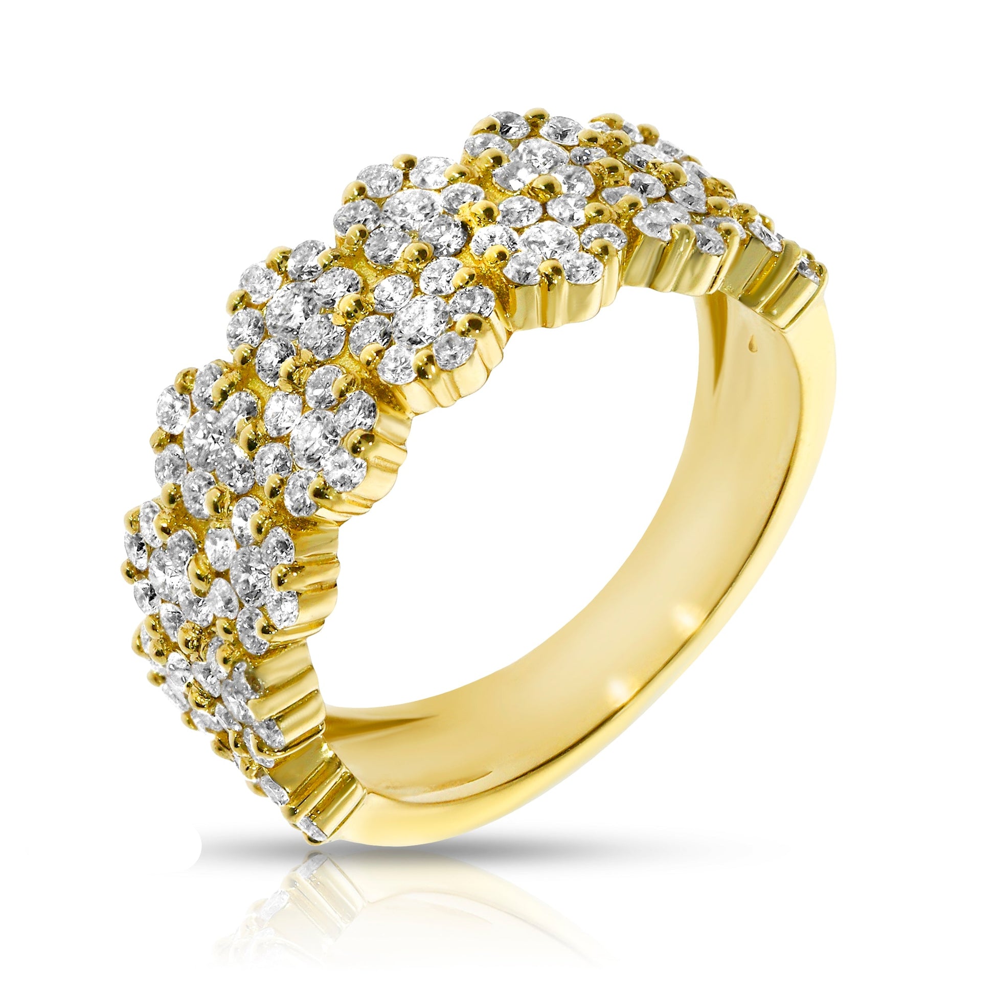 Inspired by the vast, infinite beauty of the cosmos, the Eternal Stardust eternity ring is a tribute to everlasting love. Crafted in luminous gold with round-cut diamonds. Perfect for anniversaries.