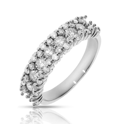 An ode to the infinite beauty and timeless allure of the cosmos, this gold ring embodies the grace of 'Celestial Eternity.' Adorned with a radiant constellation of round-cut diamonds, it captures the luminous essence of eternity, symbolizing unending love and eternal connection. The exquisite design enchants with its delicate brilliance, making it a perfect choice for celebrating a lifetime commitment, or a treasured gift to commemorate a significant milestone in one’s journey.