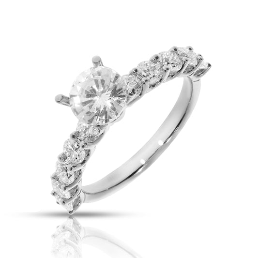 Round Diamond Sidestone Ring – Celestial Harmony |