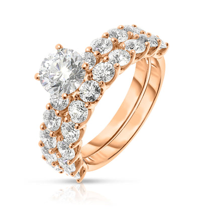 Diamond Sidestone Ring in White Gold with Round-Cut Diamonds – Celestial Harmony