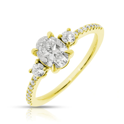 Gold Stud Earrings with Round Diamonds – Radiant Blossom | Stud Earrings