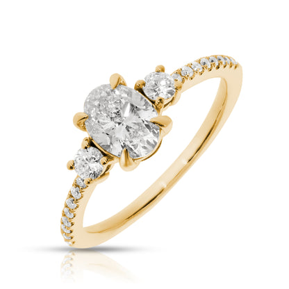 Gold Stud Earrings with Round Diamonds – Radiant Blossom | Stud Earrings
