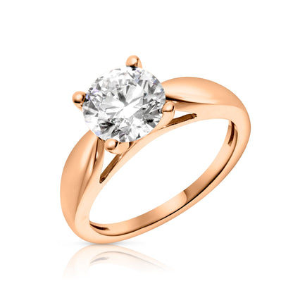Bague solitaire en diamant de 2 carats Bague Leia