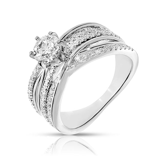 Ring in White Gold with Round Diamond – Eclipse of Radiance